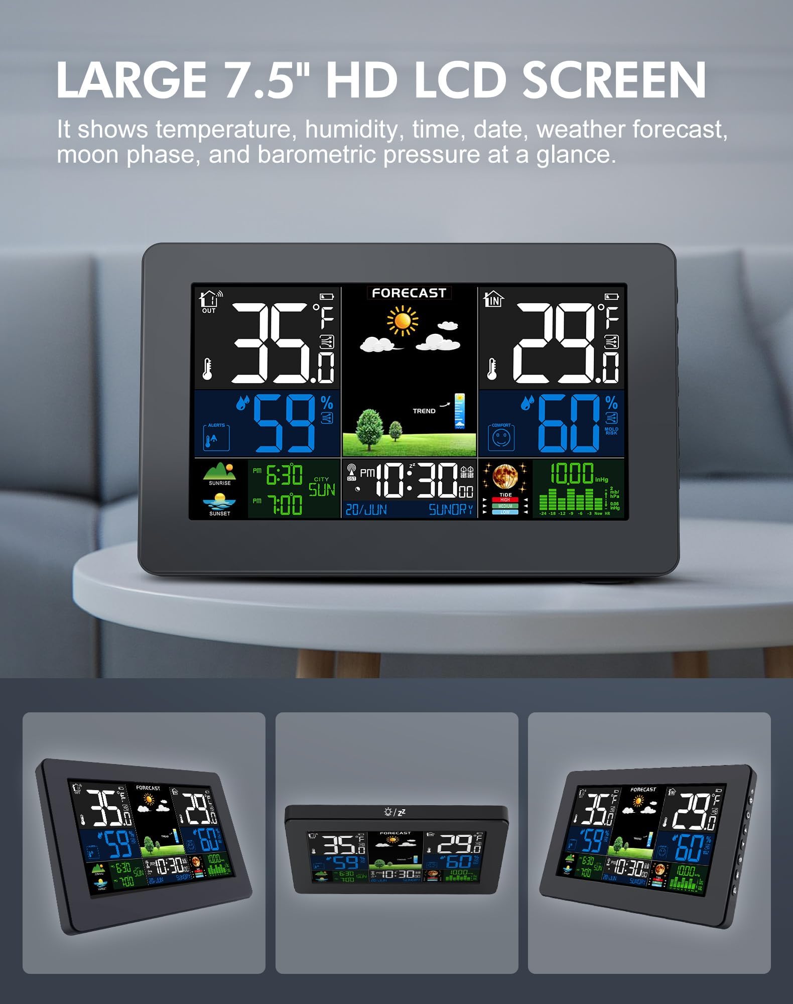 Grilza Weather Station three sensors enable multi-room weather updates