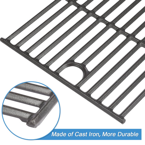 Grimate cast iron grate 17x10.6 large, wide area for gatherings and meals.