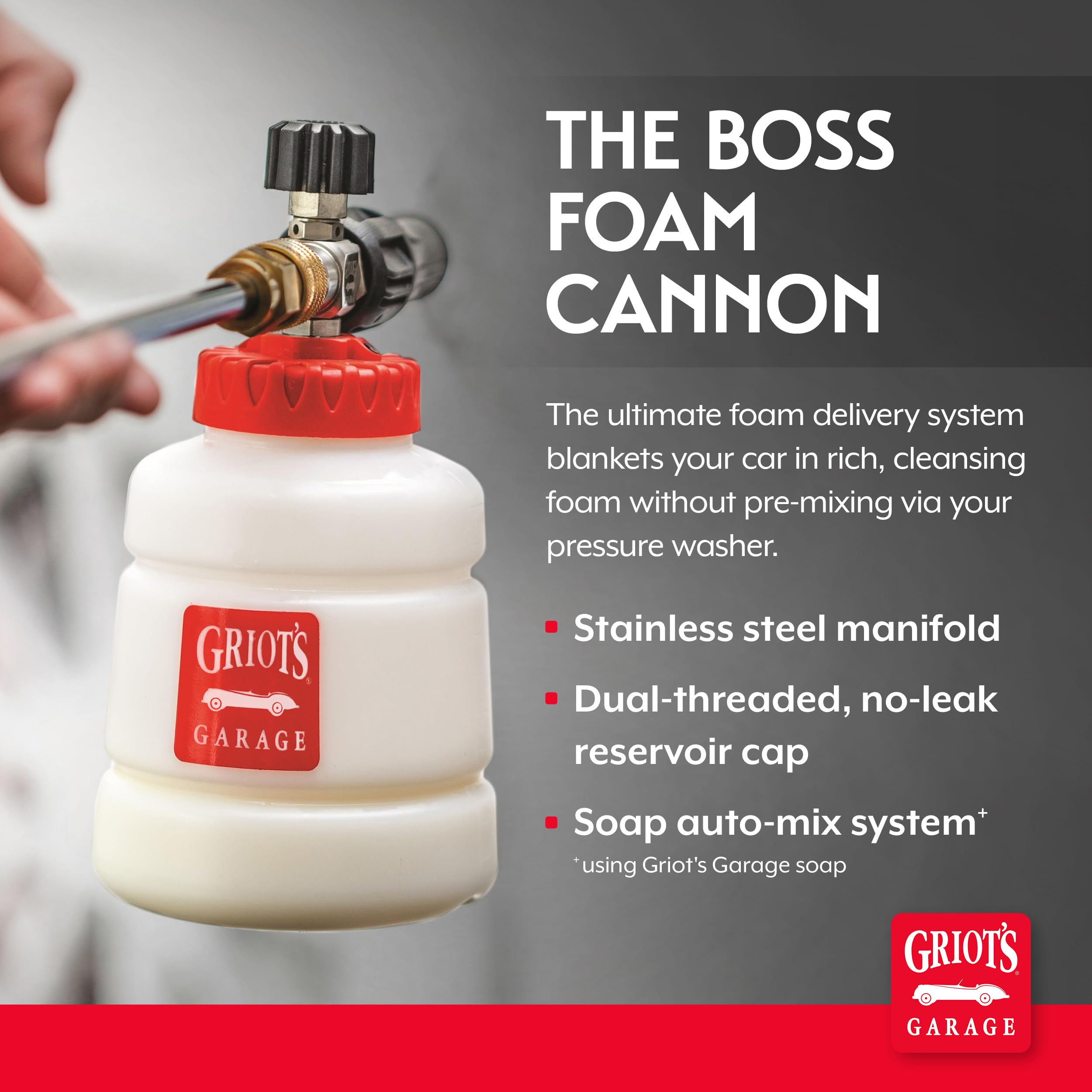 Griot's Garage The BOSS adjustable nozzle enables precise spray for targeted detailing