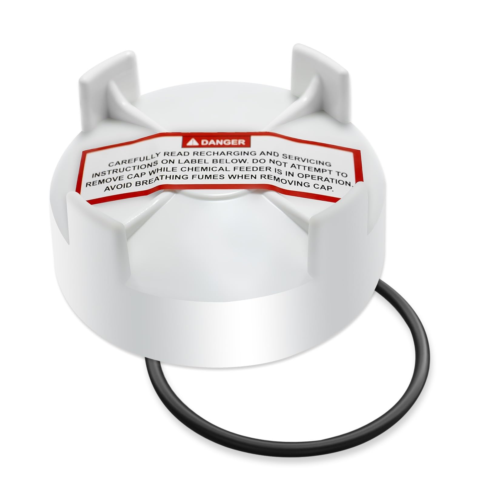 GripNex R172008W cap lid secured on Rainbow-compatible chlorinator with leak protection