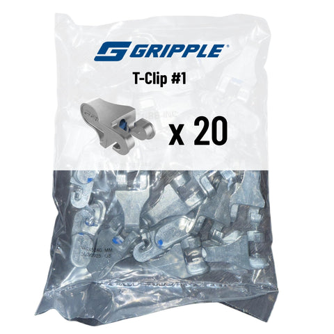 GRIPPLE T-Clip terminates wire at an end post with a quick twist and secure hold