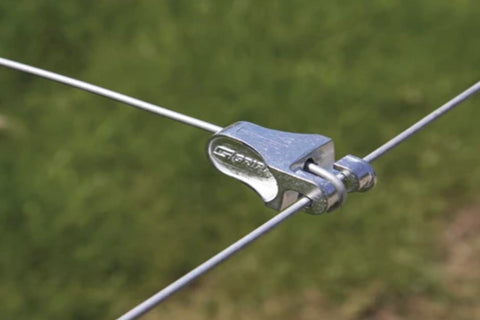 Gripple T-Clip installed on a wood post for a clean finish