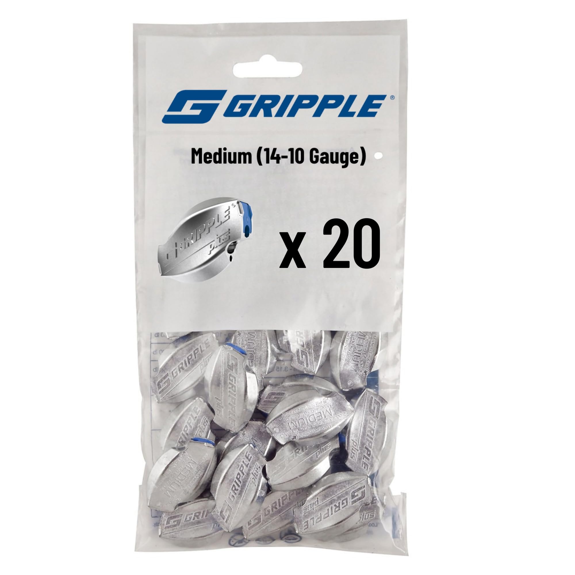 GRIPPLE medium wire joiner in use securing 13.5–10 gauge wire for a quick fence connection