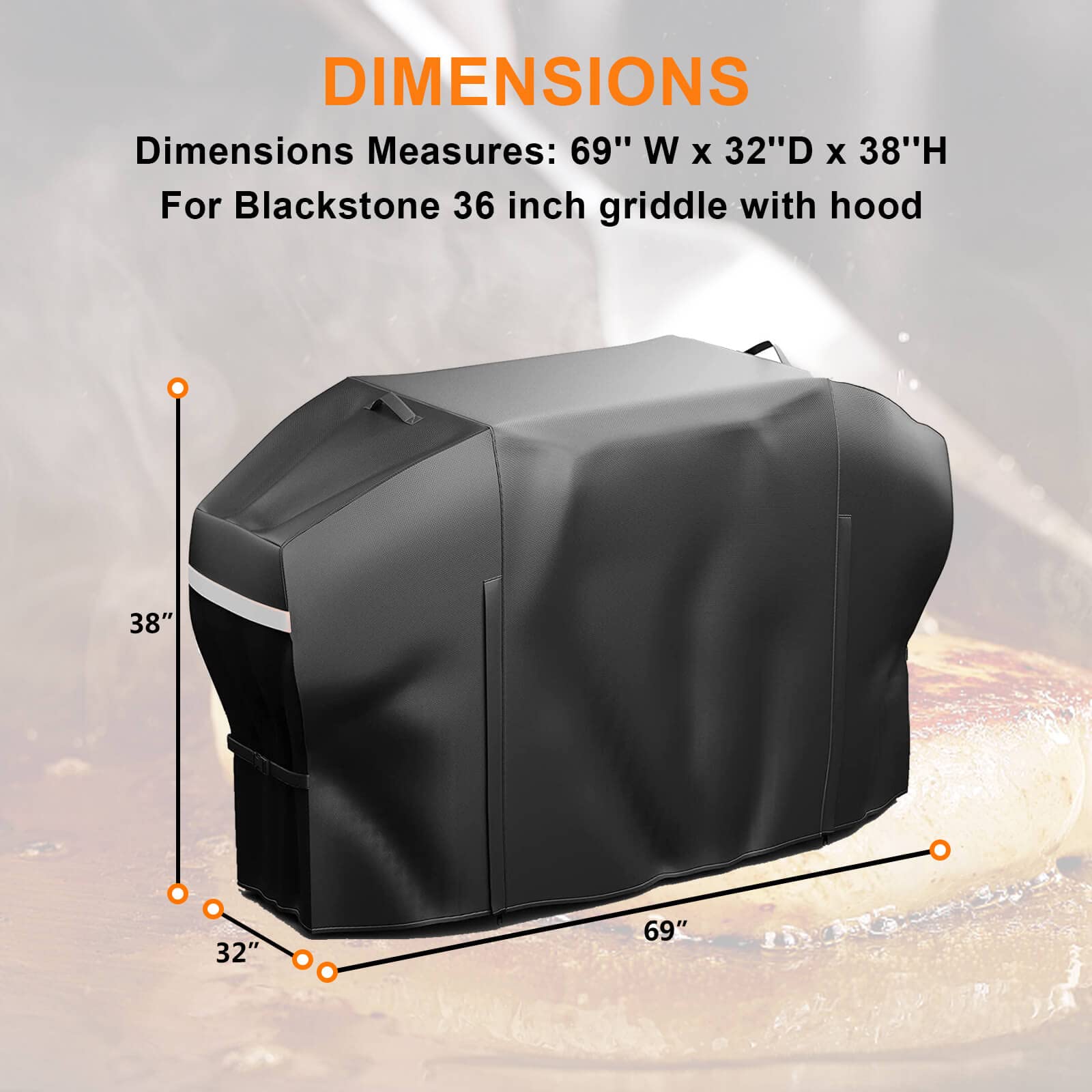 GRISUN 5482 demonstrates 600D waterproof fabric keeping the cooktop dry.