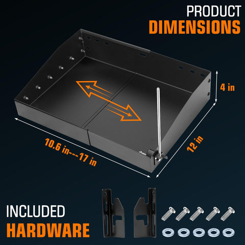 GRISUN extended-rails design expands workspace from 10.6 to 17 inches for flexible fit.