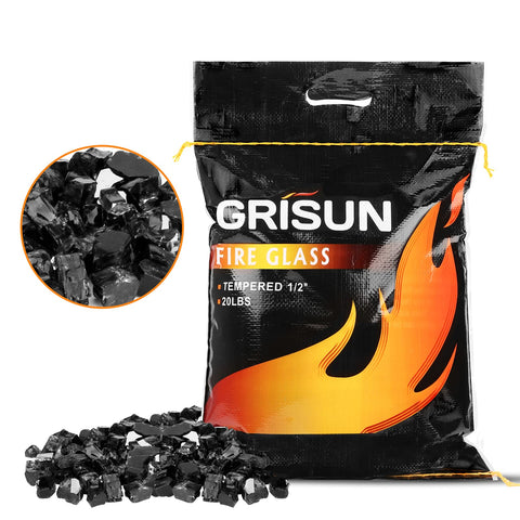 GRISUN environmentally-friendly-fire-glass-rocks option reduces dust and taste.
