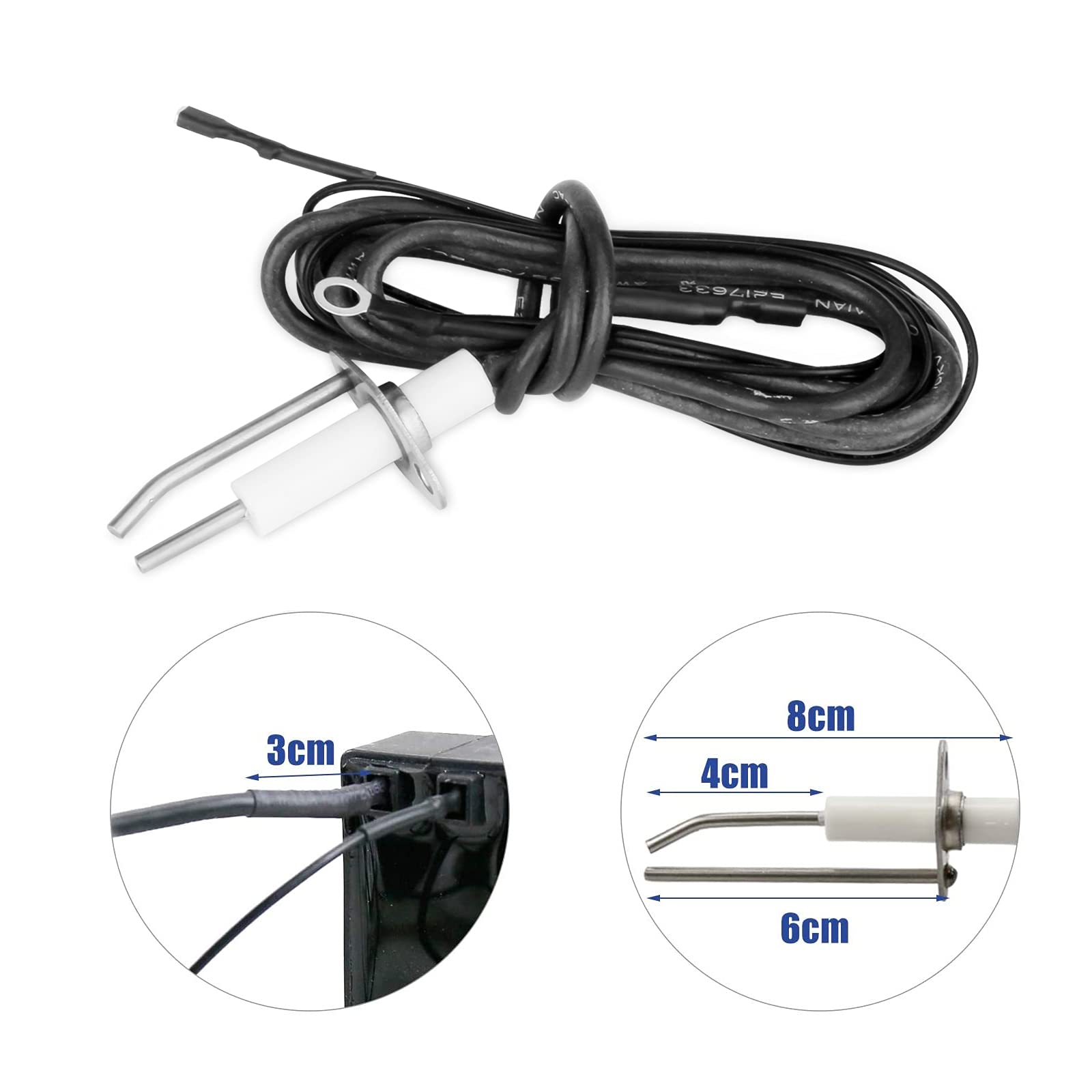GRISUN Fire Pit Igniter assembly showing push-button and wiring