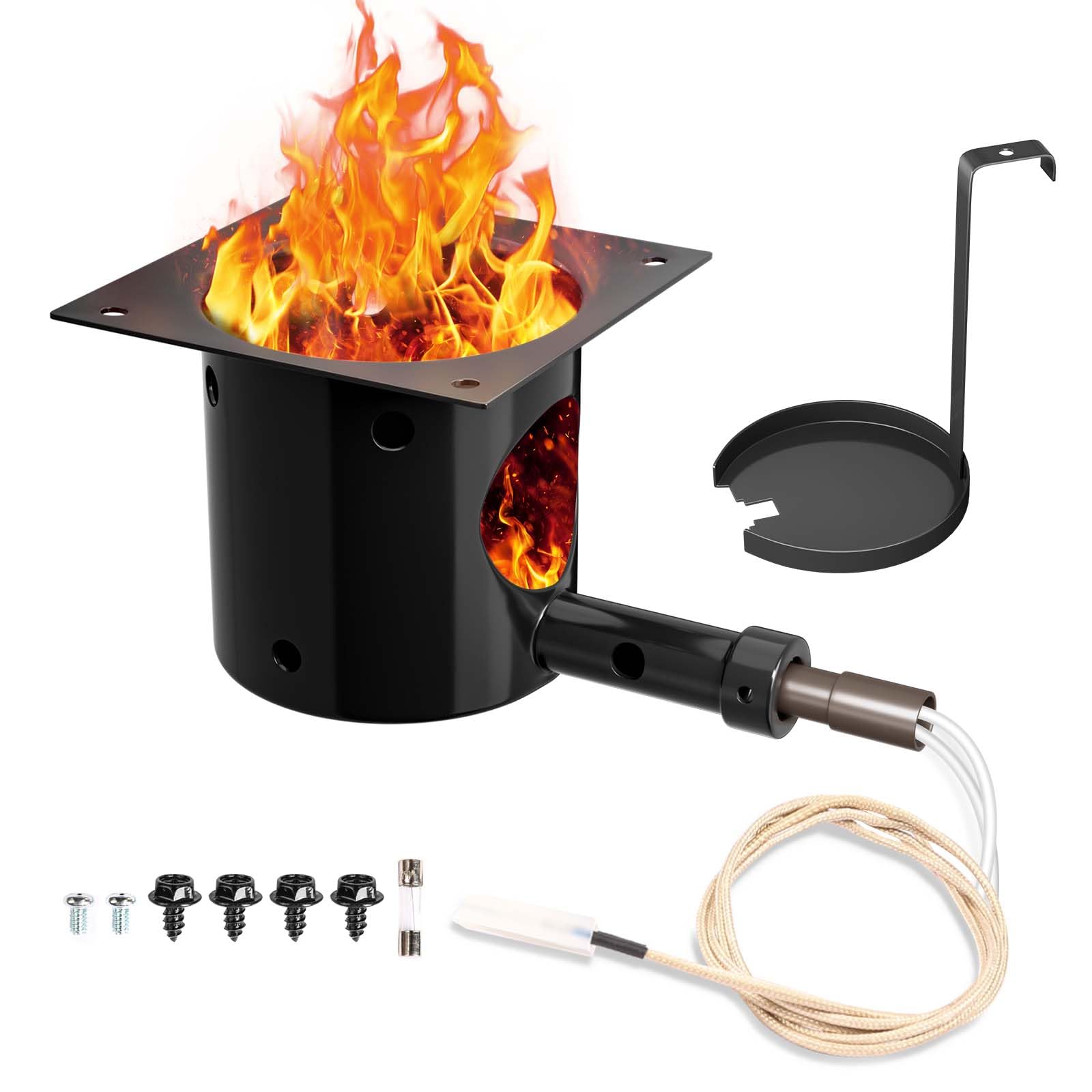 GRISUN Fire Pot Burn Pot featuring porcelain-enameled surface for durable heat on Traeger and Pit Boss grills.