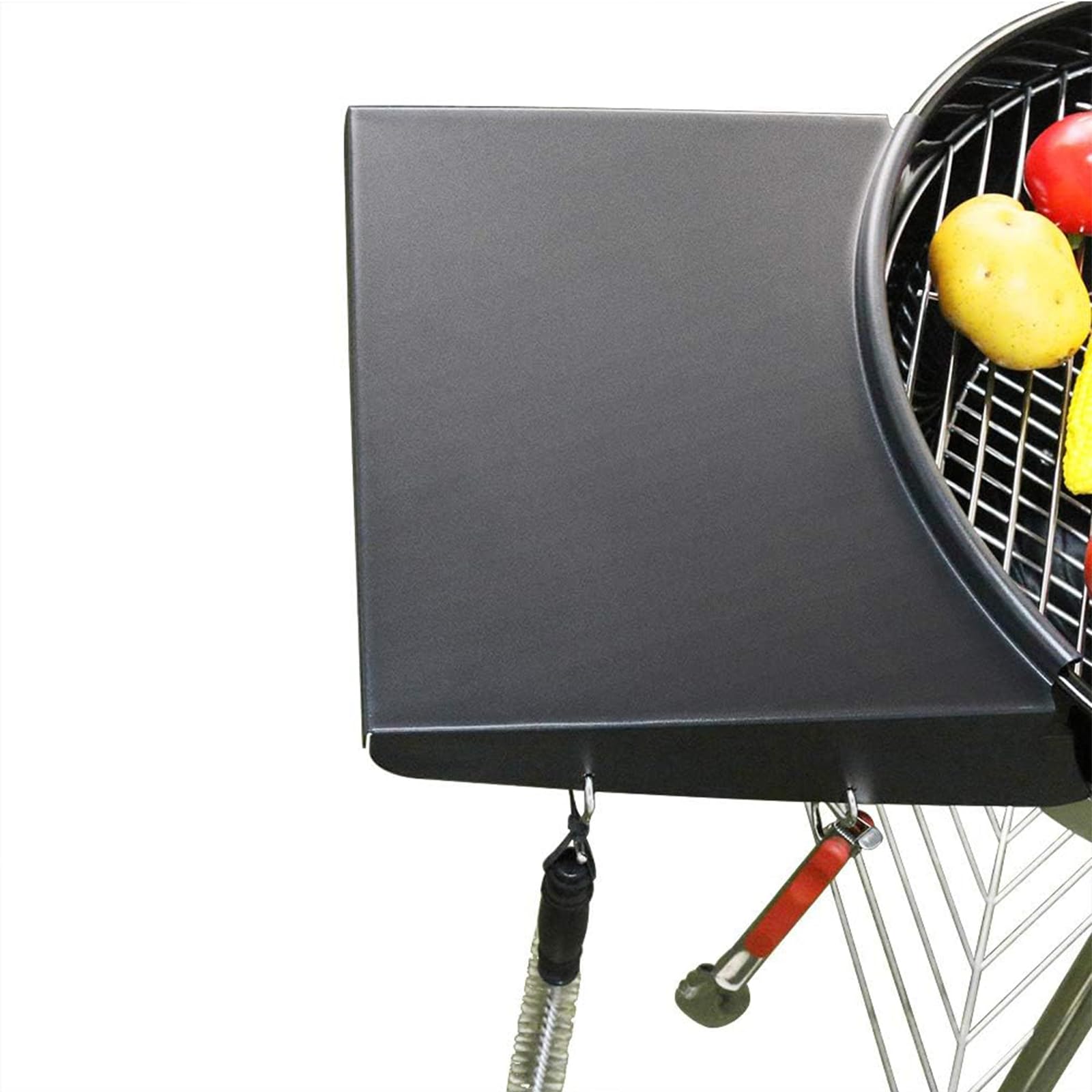 GRISUN grill table shelf on Weber 22-inch kettle improves prep space.