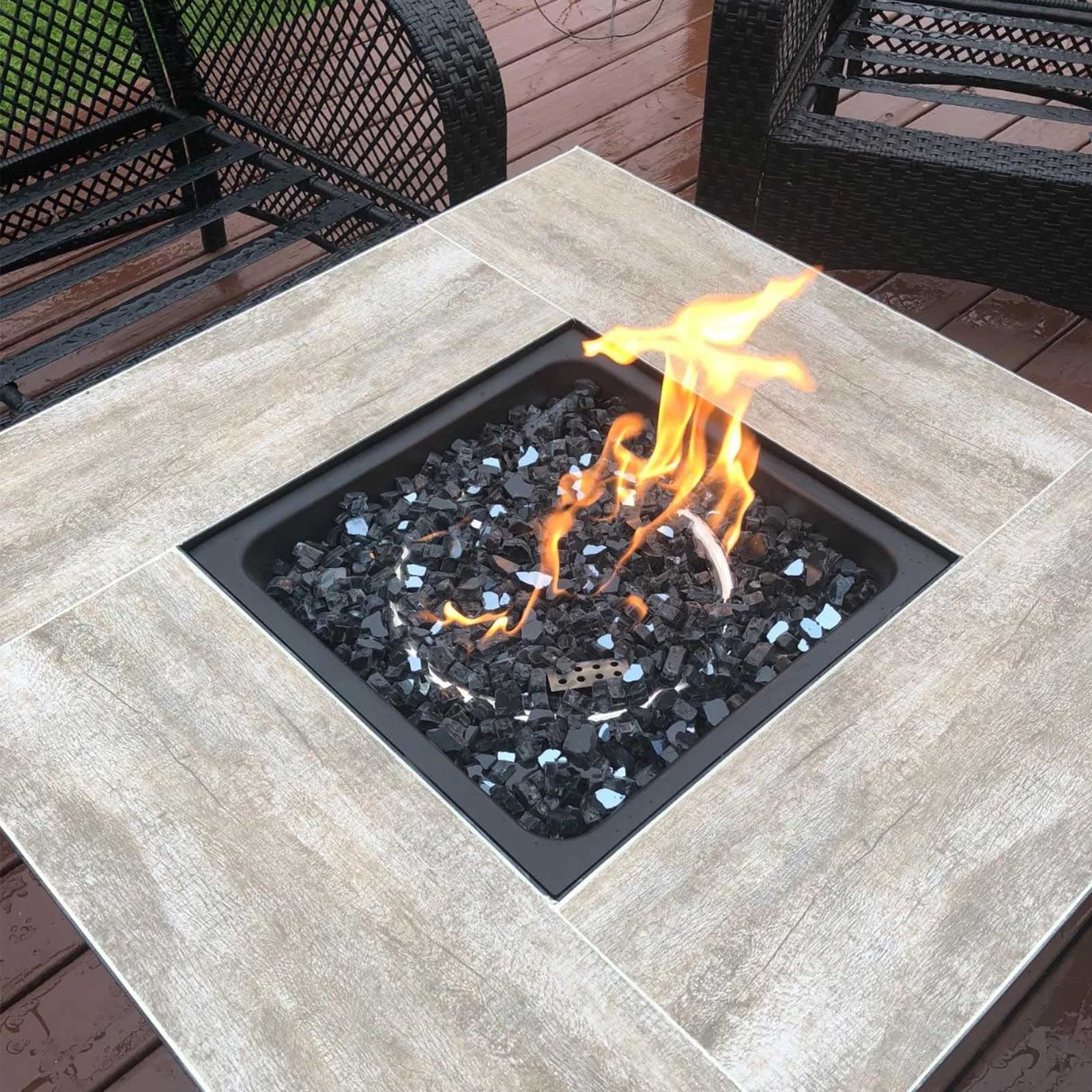 GRISUN Onyx Black fire glass demonstrates heat resistance and durability