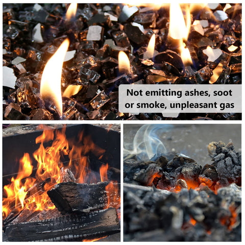 GRISUN Onyx Black fire glass for indoor and outdoor use in flame displays