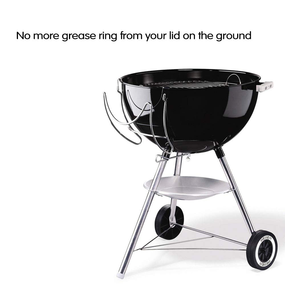 Stainless steel GRISUN slide-aside lid holder withstands grilling heat
