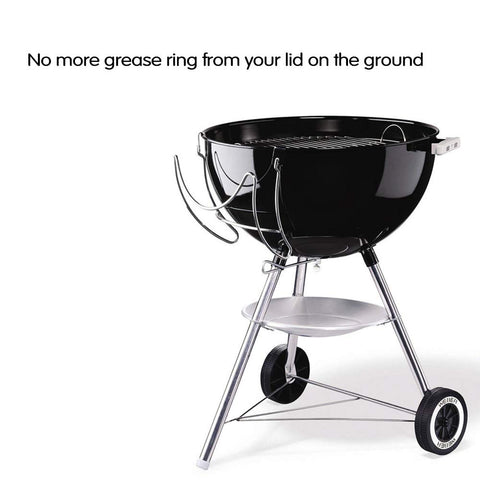 Stainless steel GRISUN slide-aside lid holder withstands grilling heat
