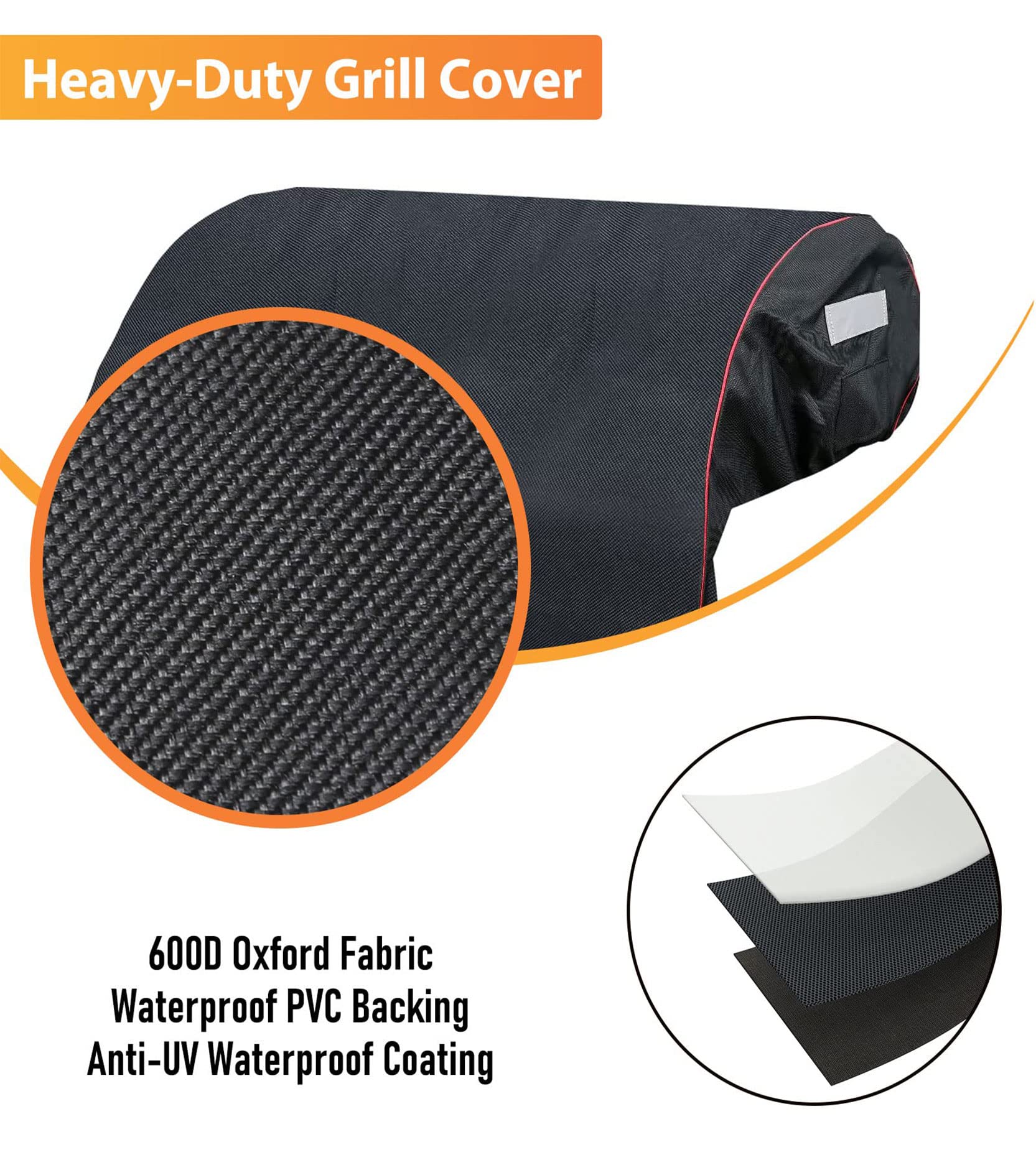 Grisun waterproof inner coating shields grill from moisture.