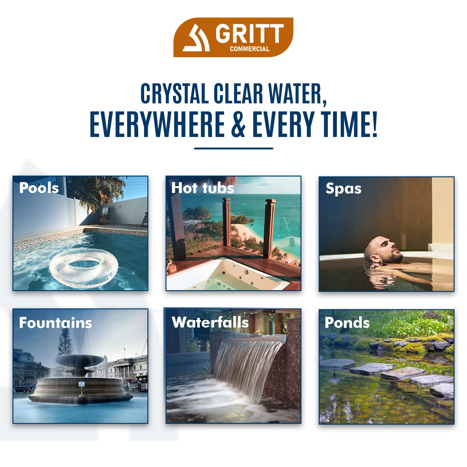 GRITT COMMERCIAL Hypoallergenic formula ideal for children's pools.