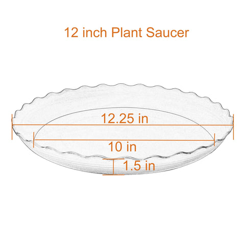 Grjoprt 12-inch plant saucer side view highlighting sturdy profile and edge.