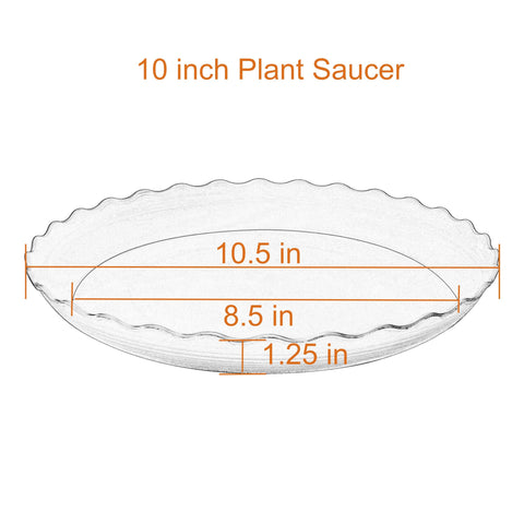 Grjoprt 10-inch saucer side view highlights durable edge for spill containment.