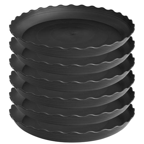 Grjoprt 6-pack plant saucer 10-inch top view protects surfaces and contains soil.