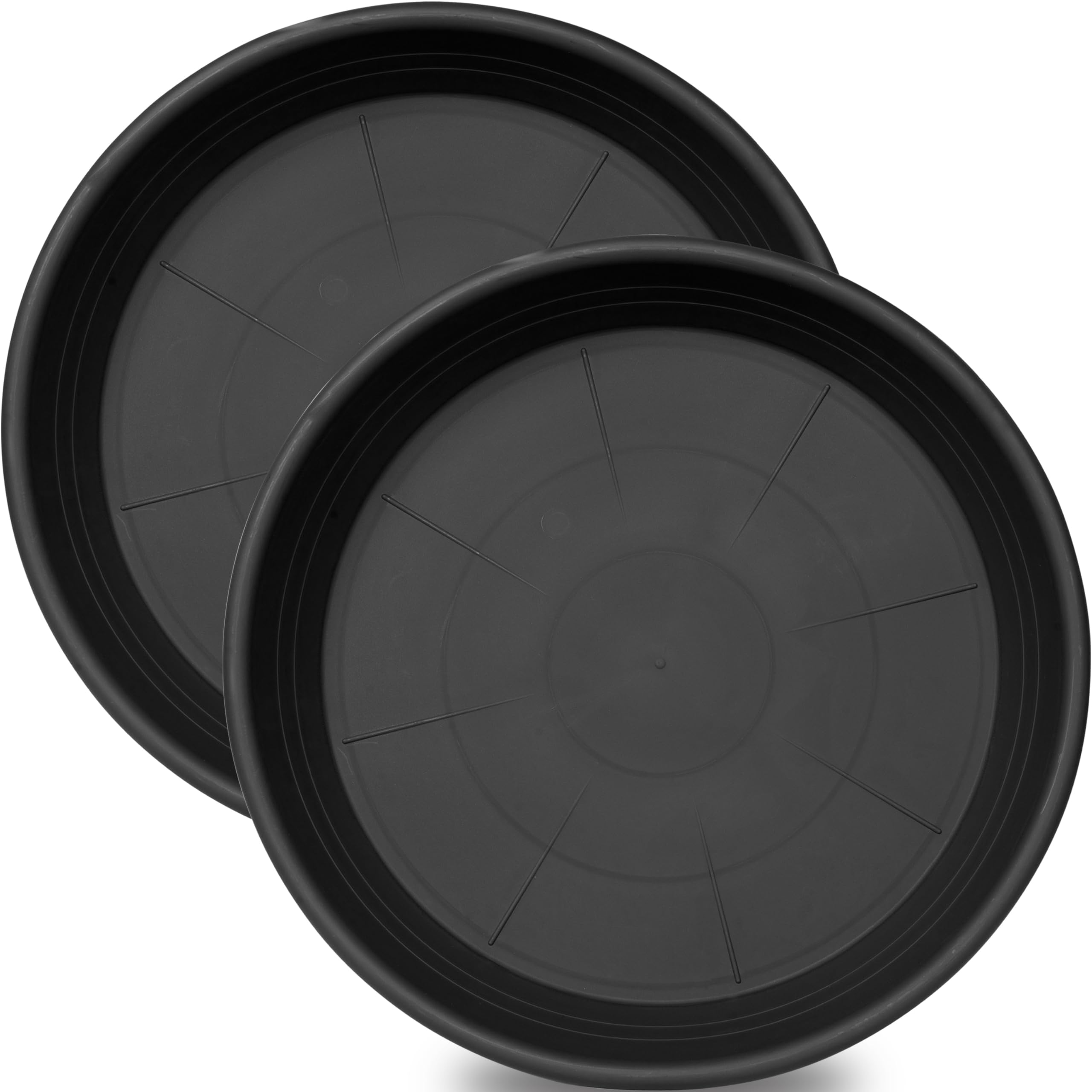 Grjoprt 12-inch plant saucer top view protects surfaces while keeping soil contained.