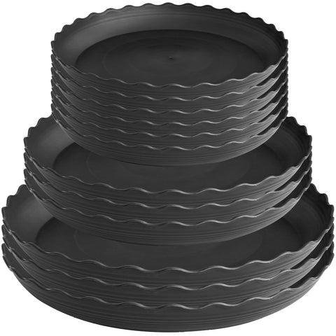 Grjoprt 6-inch plant saucer in durable tray catches watering drips from indoor plants