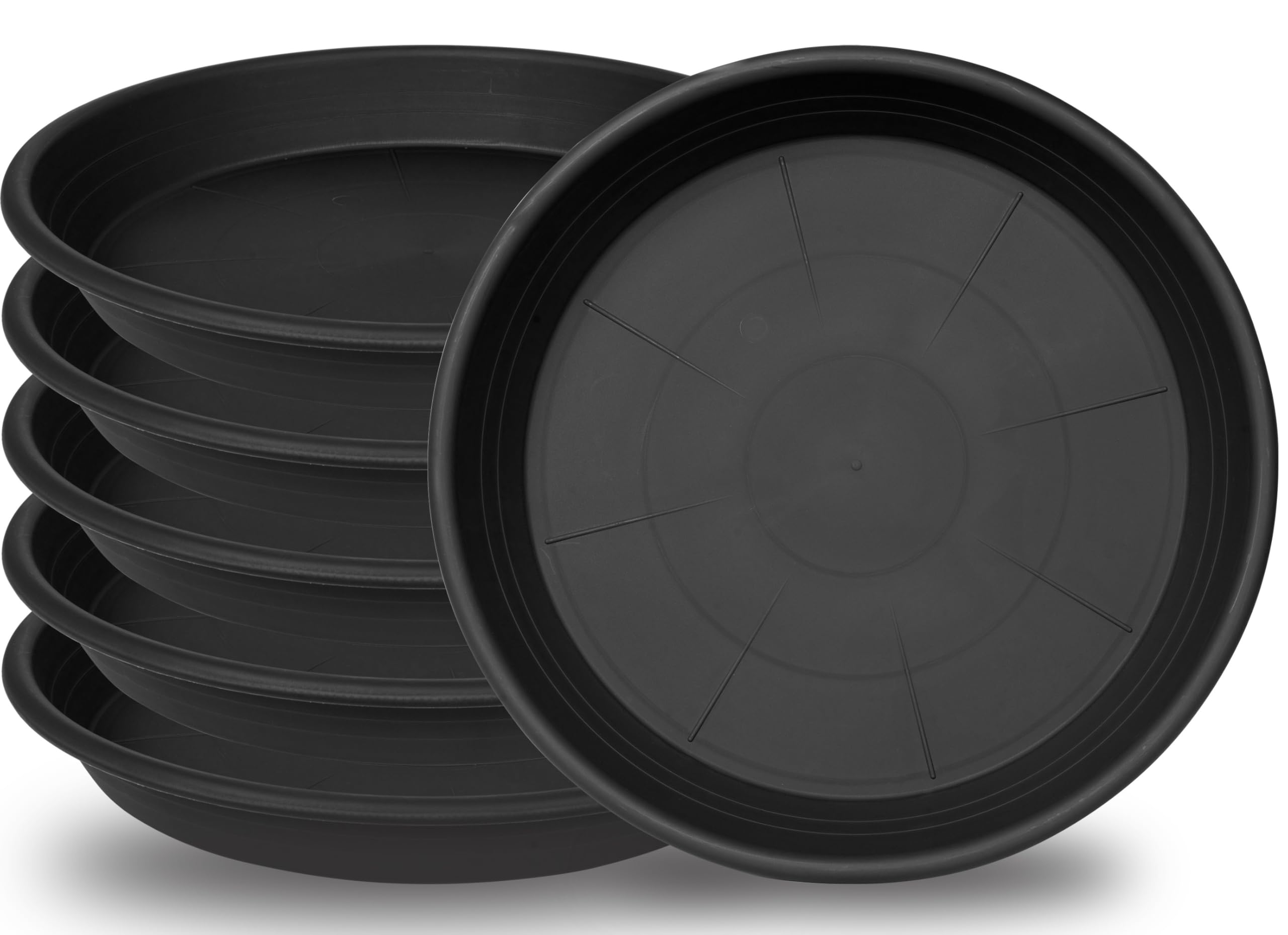 Grjoprt plant saucers 5-inch top view, sturdy drip tray for indoor pots.