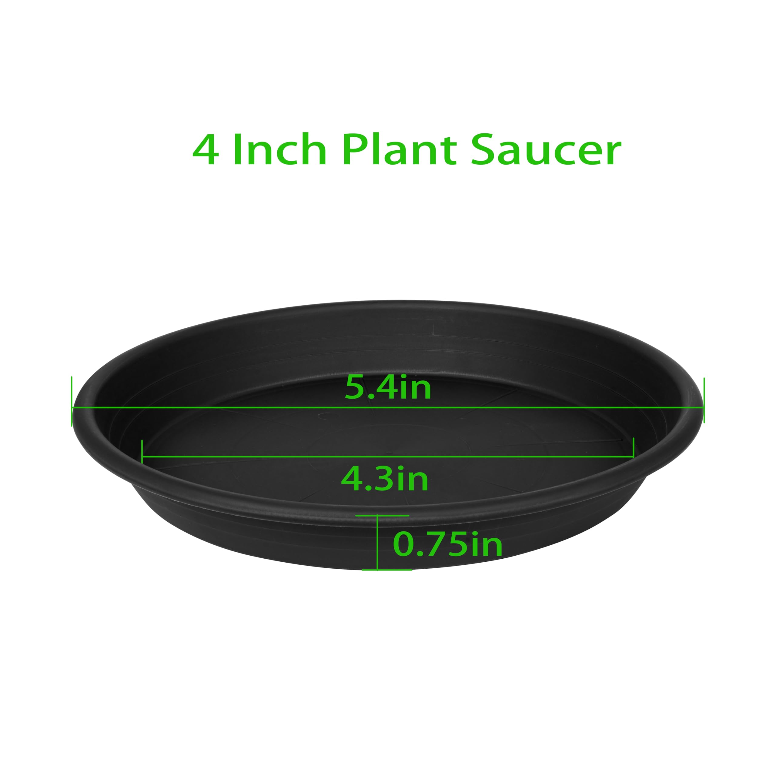 Grjoprt plant saucers 6-inch side angle, keeps surfaces clean.