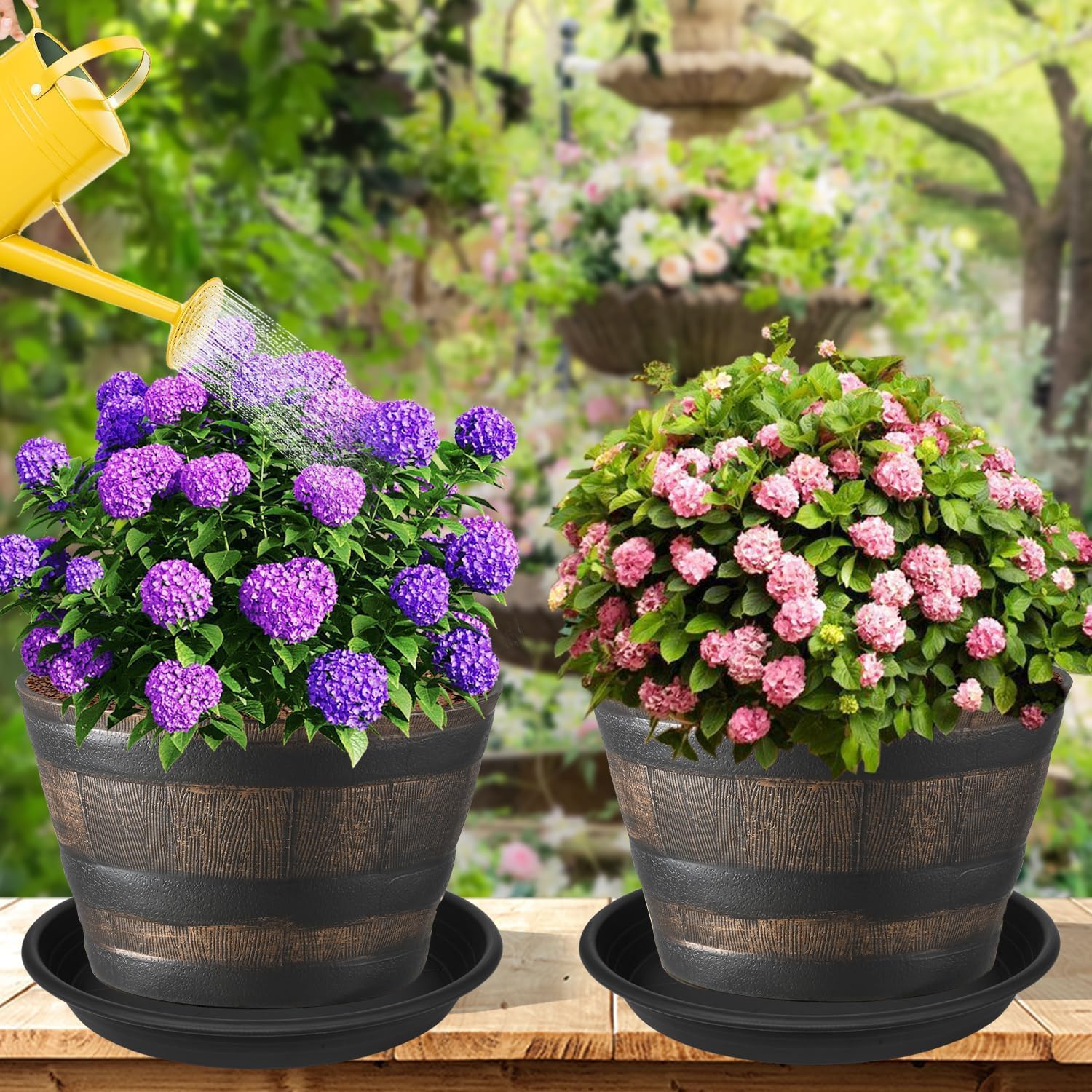 Grjoprt plant saucers recyclable polypropylene, eco-friendly choice.