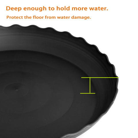 Grjoprt lace-edge saucer adds decorative detail while catching excess water
