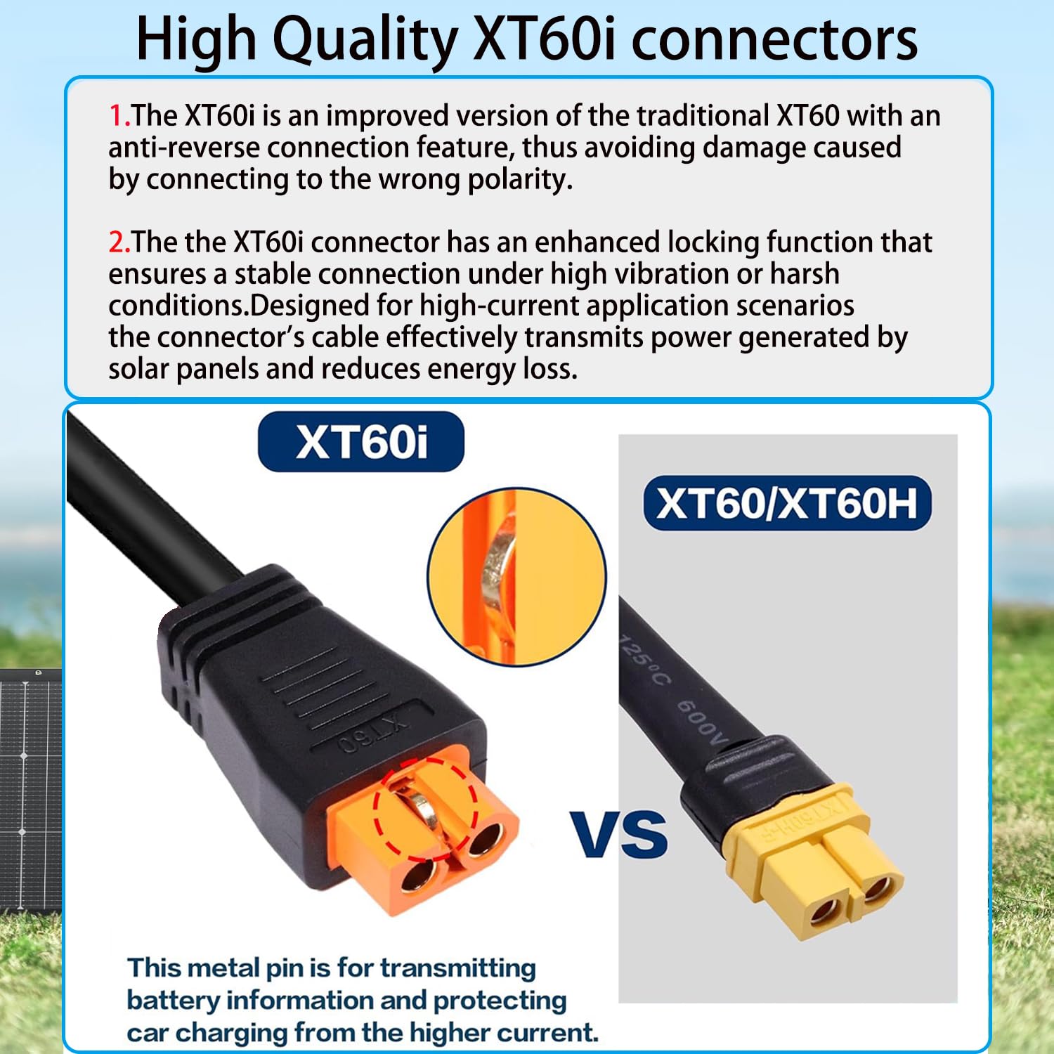 GRNPOWCN XT60i fast-charge connector enabling higher input for compatible stations