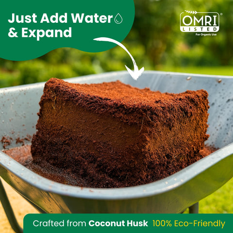 Gro-Med Coco Coir Brick is lightweight and easy to handle for pots and beds.