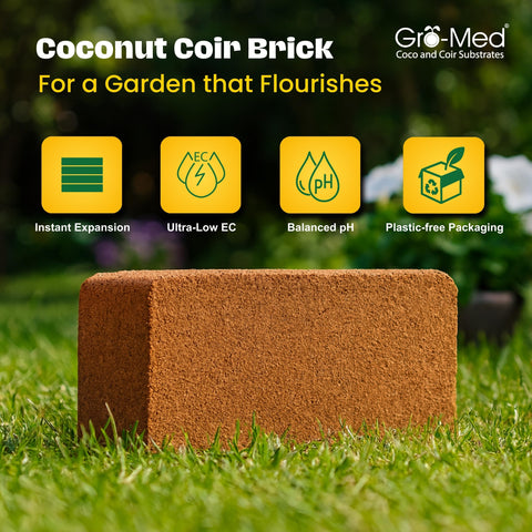 Gro-Med Coco Coir Bricks expand to 100 quarts for seed germination.