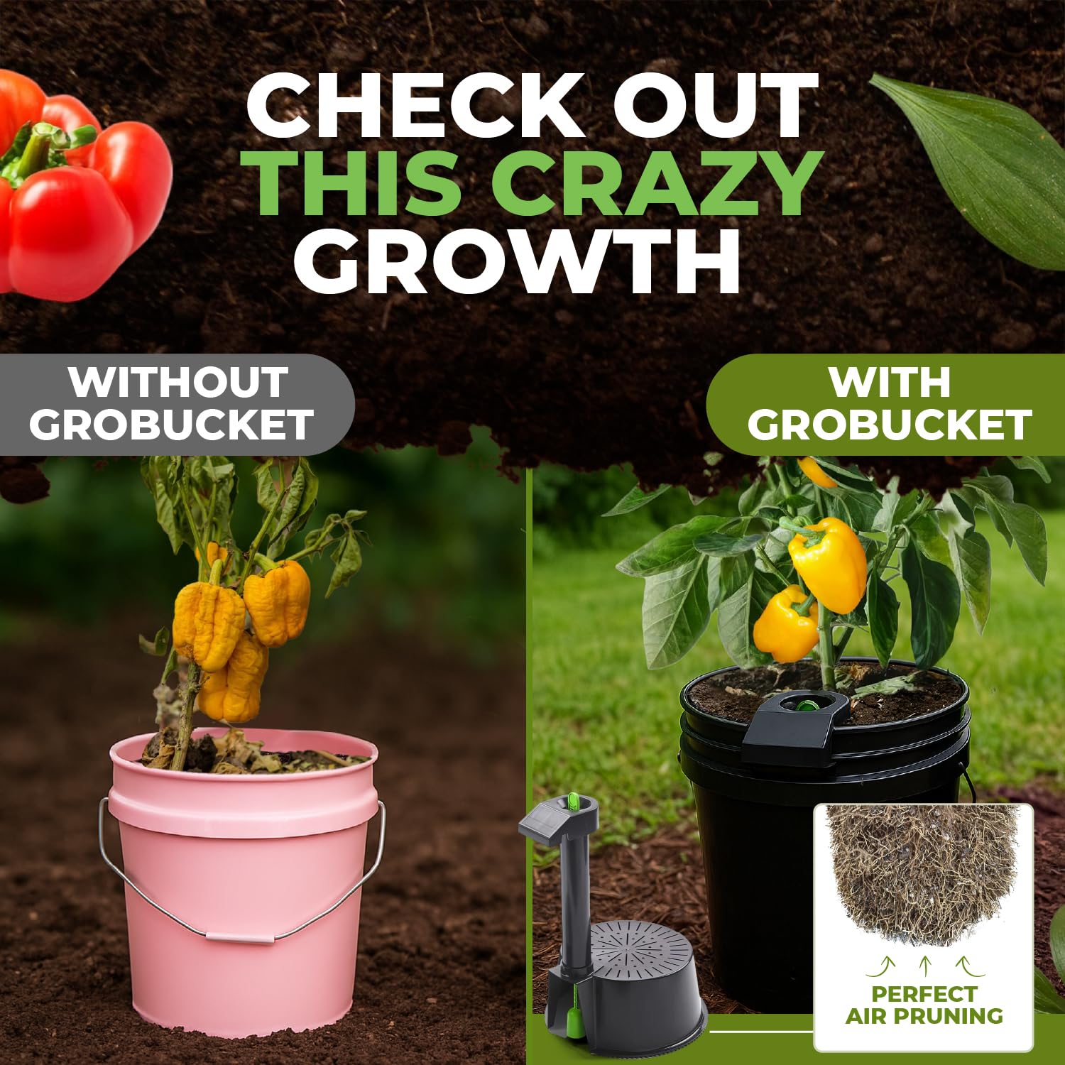 Life-tested reservoir design maintaining consistent watering in GroBucket