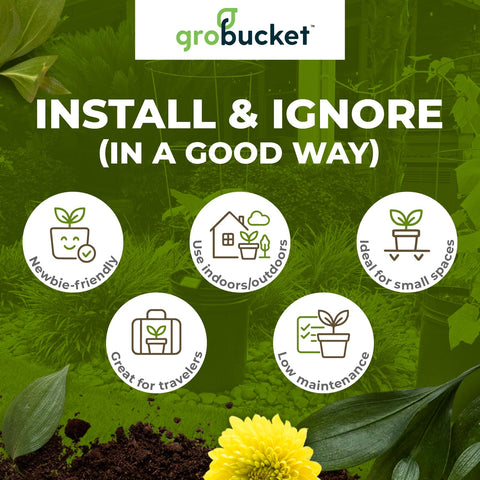 GroBucket portable garden setup for moving plants between sun and shade