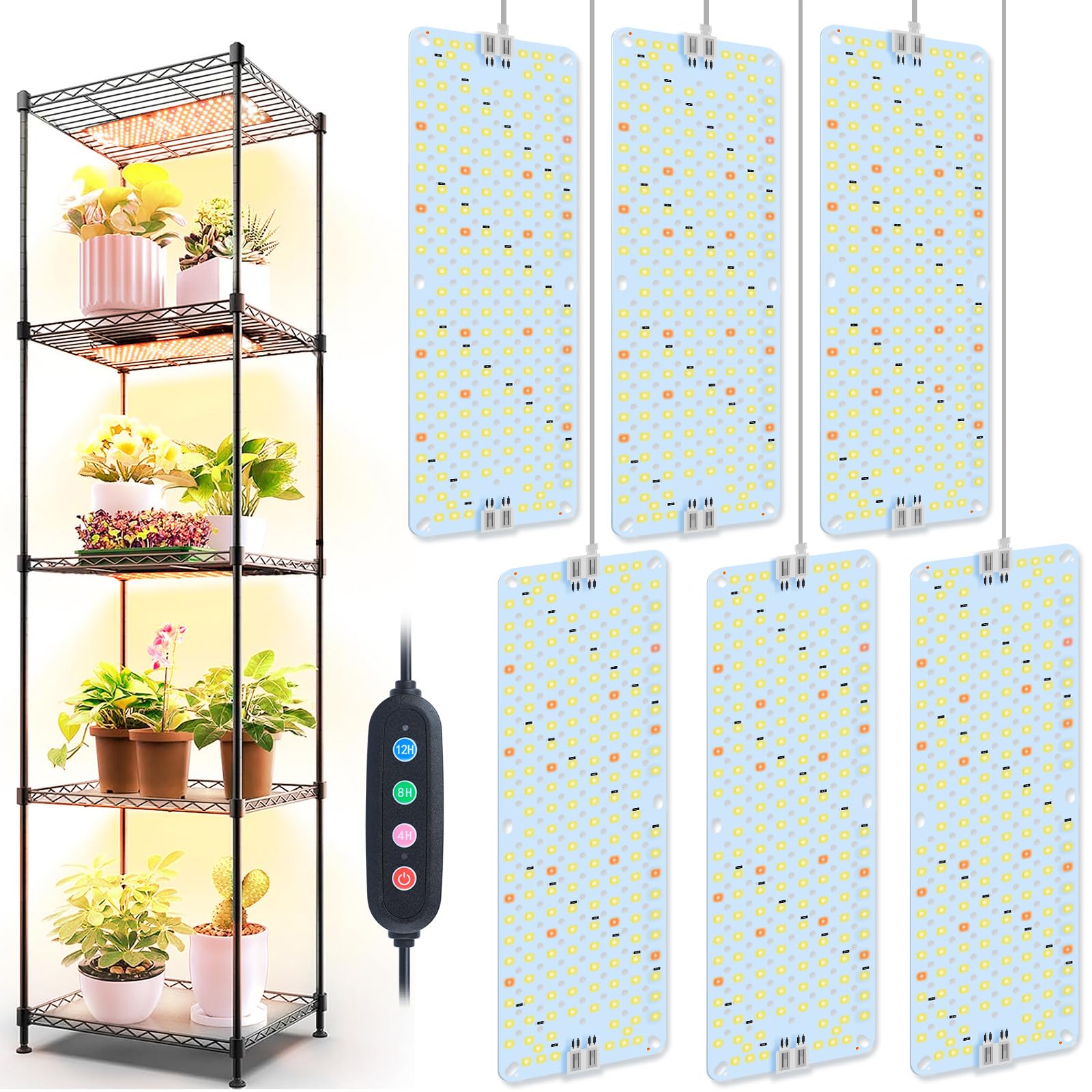 GroCruiser 6Panel Grow Light front view for compact, space-saving indoor gardens