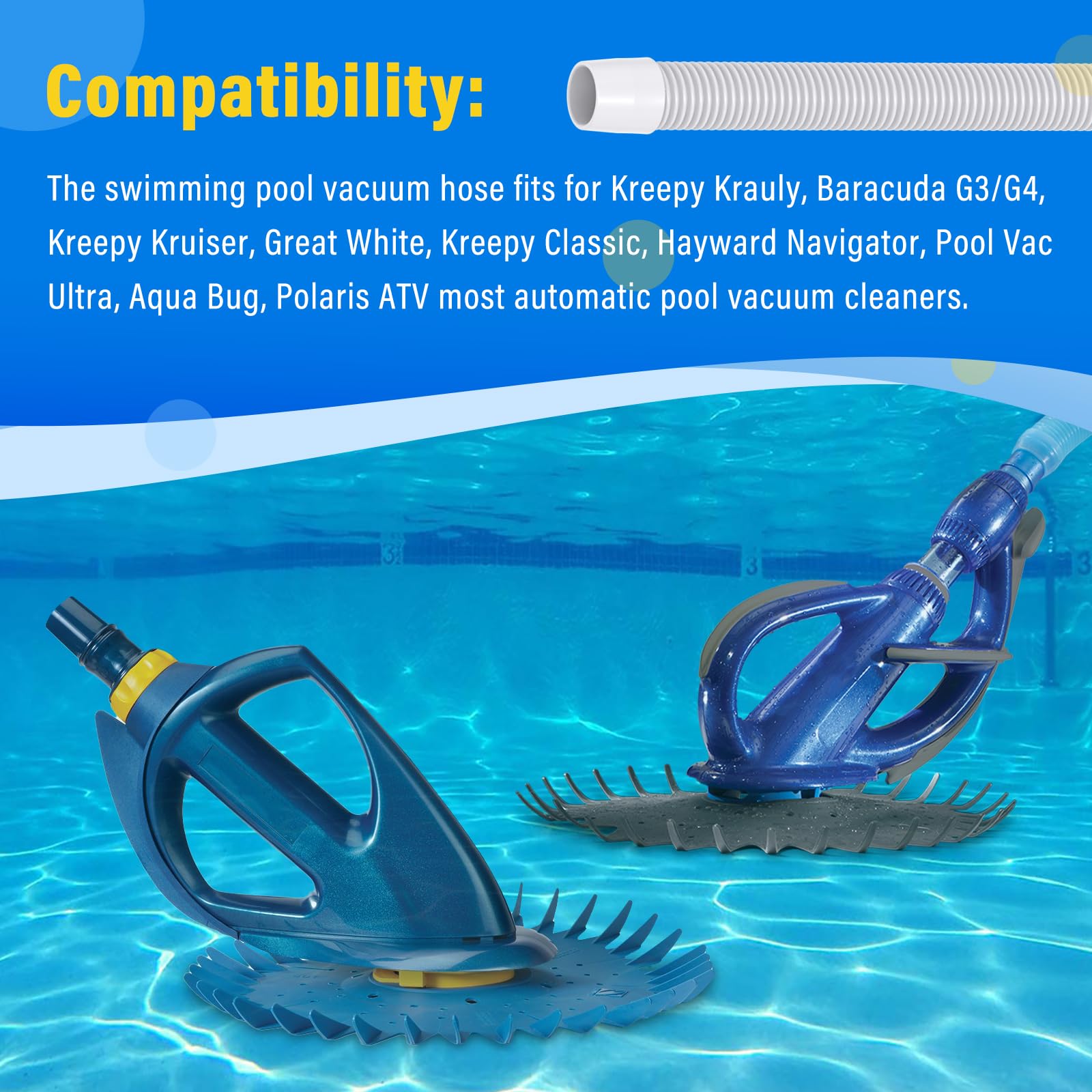 GRONGU universal hose 48-inch hayward navigator compatibility for smooth vacuuming.