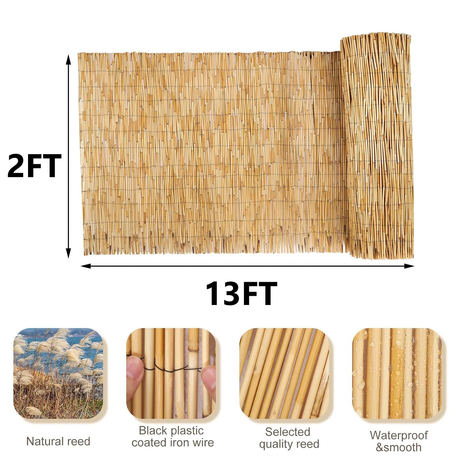 Groovboo outdoor privacy screen reed panel enhances garden aesthetics.
