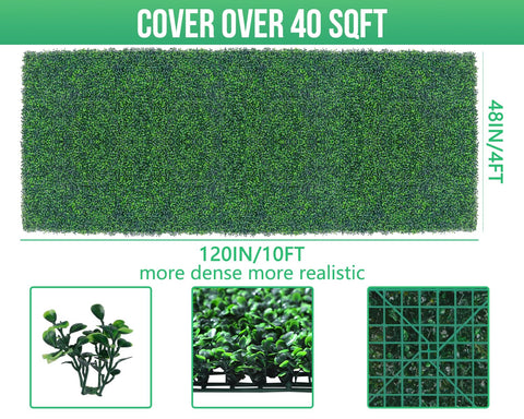 Grooy Boxwood Roll Panel's lifelike leaves create a natural-looking wall.