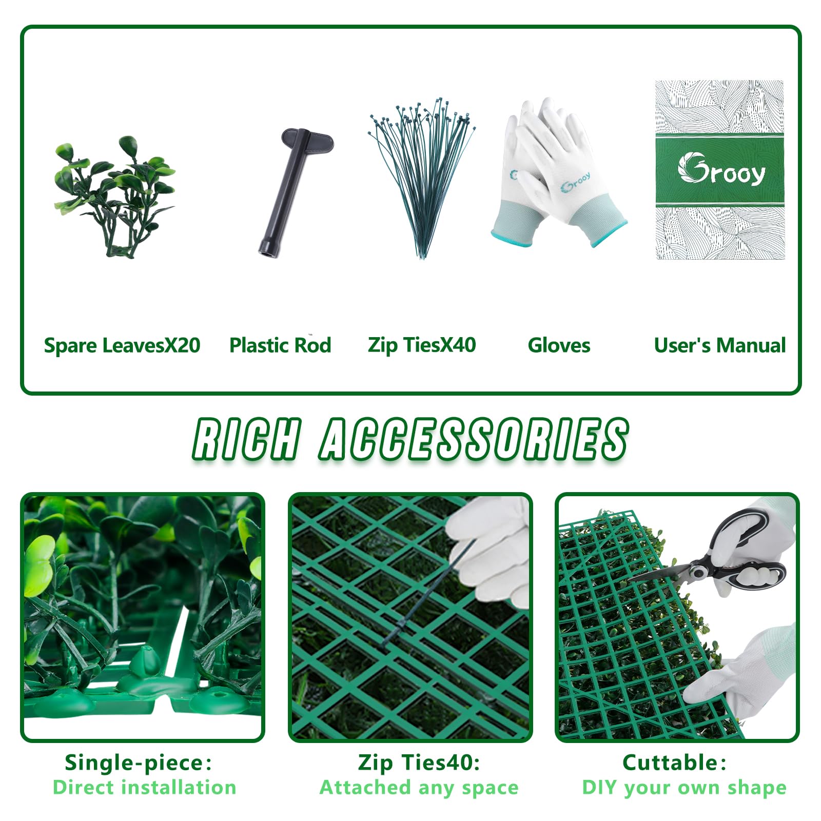 Grooy Boxwood Roll Panel is suitable for indoor or outdoor use.