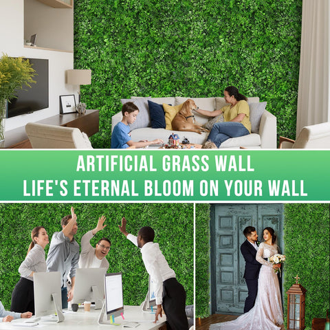 Grooy lush greenery backdrop creates a vibrant ambience for any room.