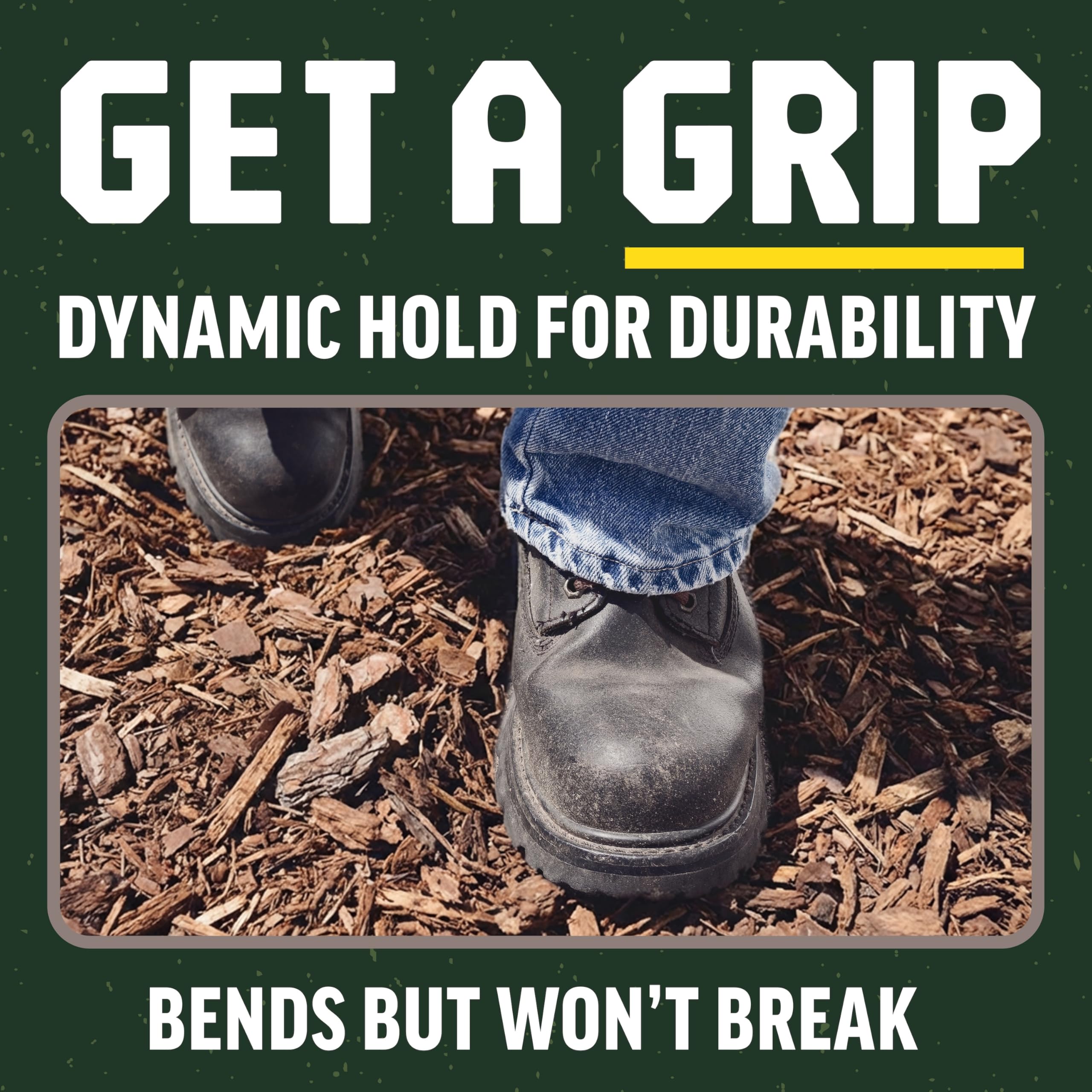 Ground Grip Glue used on decorative rock to define a pathway.