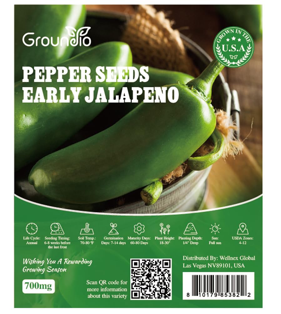 Groundio jalapeno seeds pack shot for beginner-friendly gardening