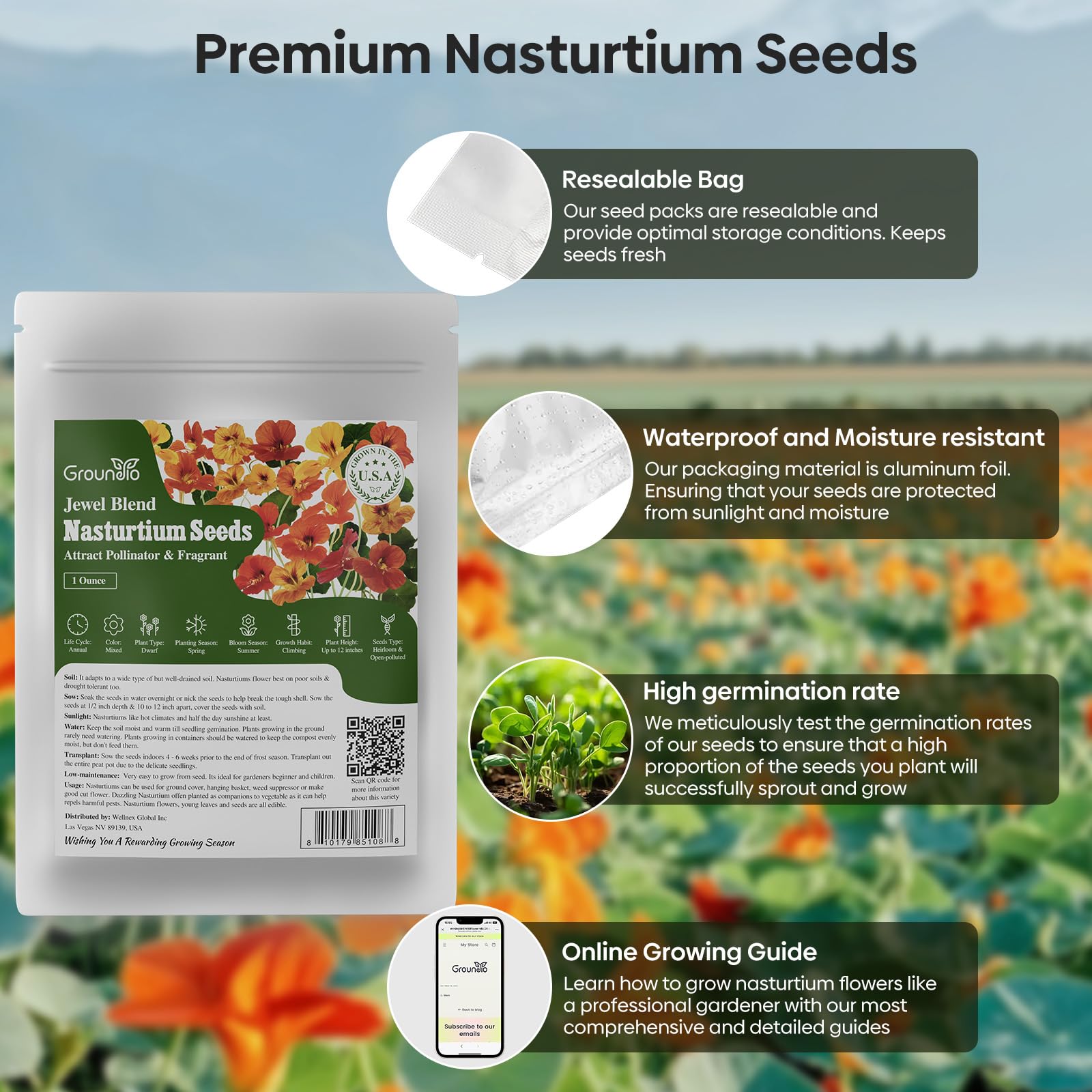 Groundio nasturtium edible flowers brighten salads and dishes