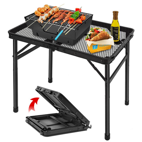 Grovind folding grill table folded for compact storage