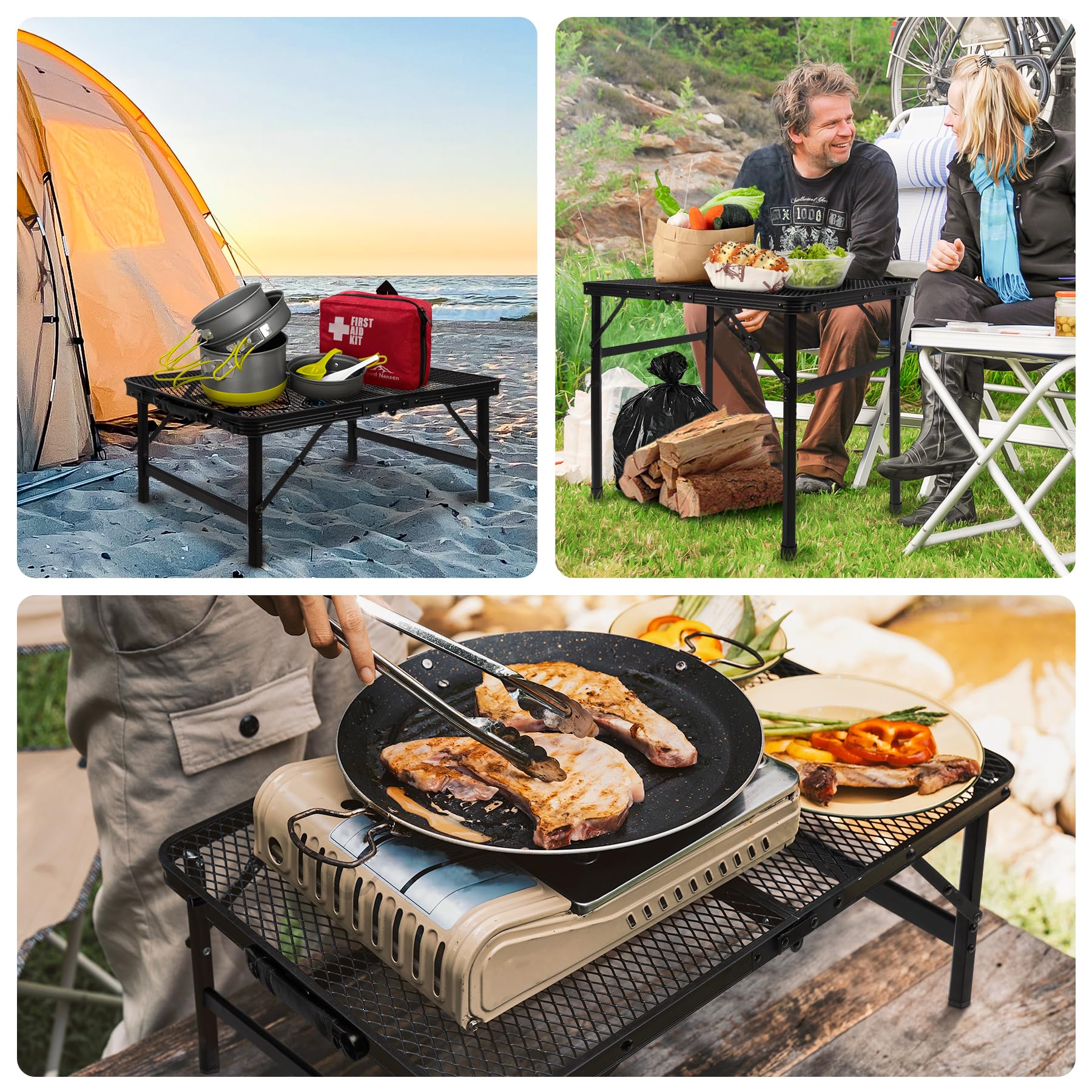 Grovind ready-to-use outdoor table for picnics and camping