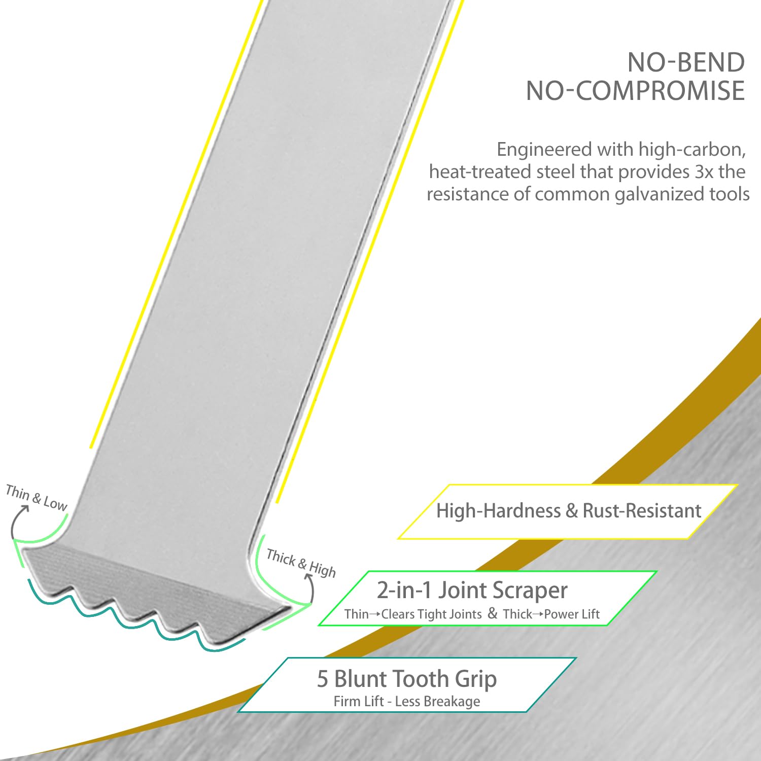 Grovvy paver removal tool with 2-in-1 scraper design targets tight joints.