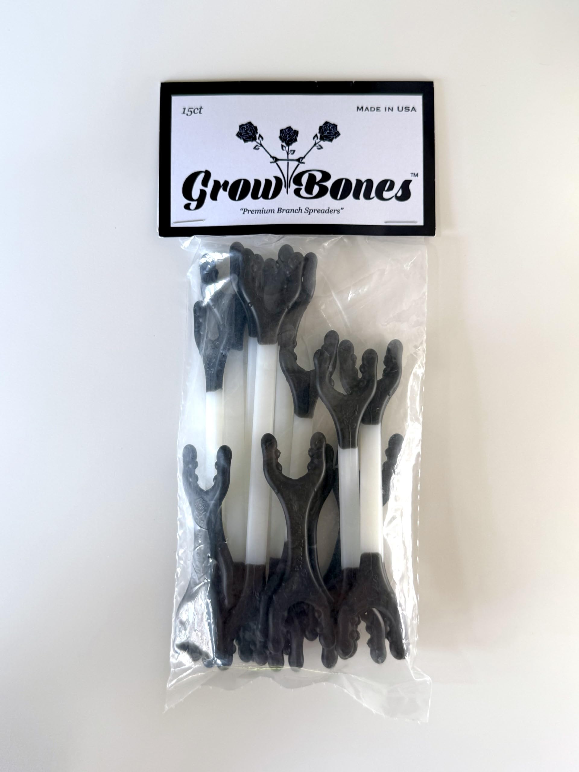 Grow Bones 3-inch branch spreaders guide branches for even light exposure.