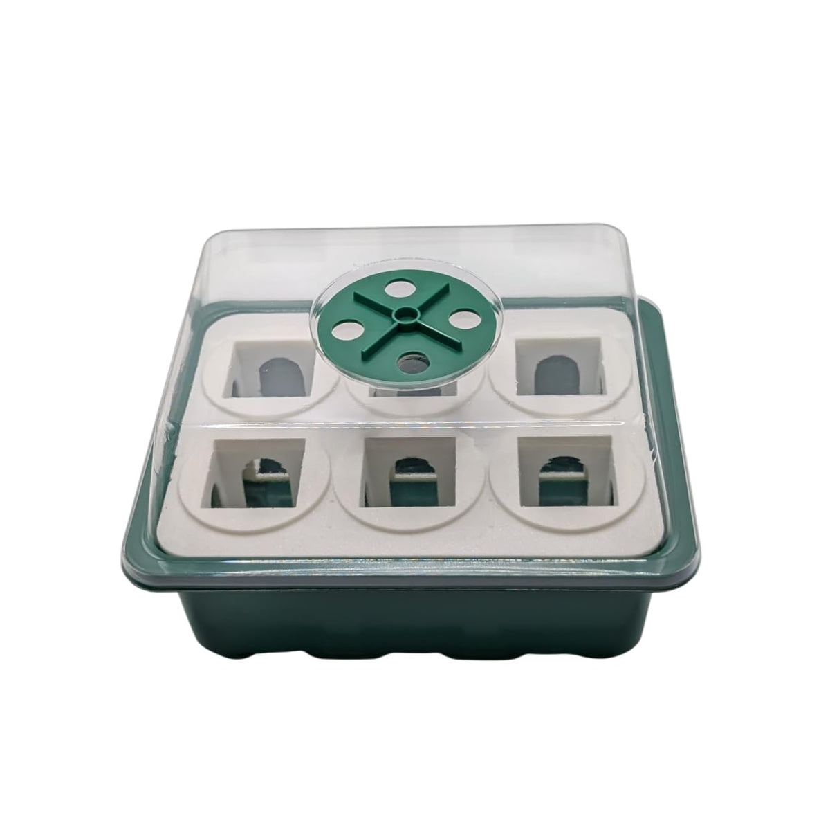 Grow Cubes hydroponic system seed starter nursery, 6-pod design supports batch germination.