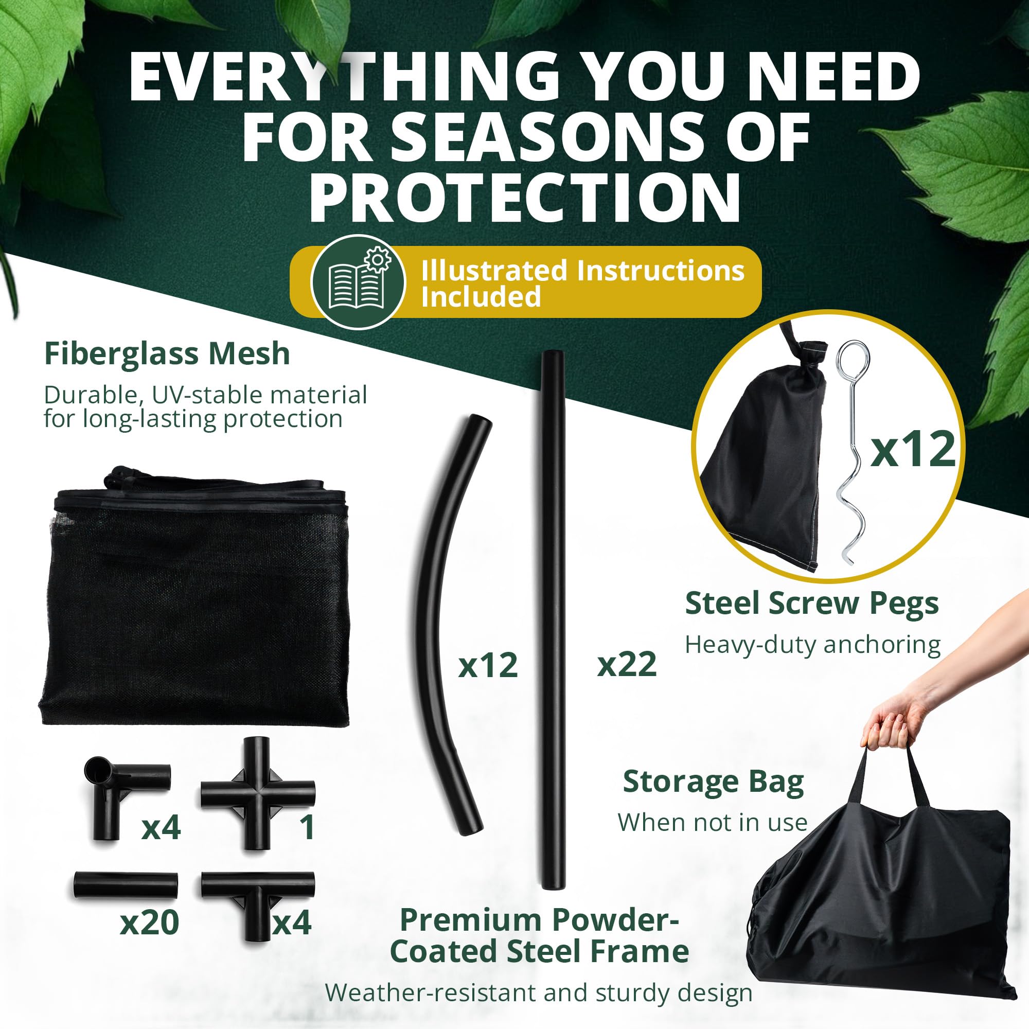 Grow Master double-stitched seams prevent tears during windy seasons