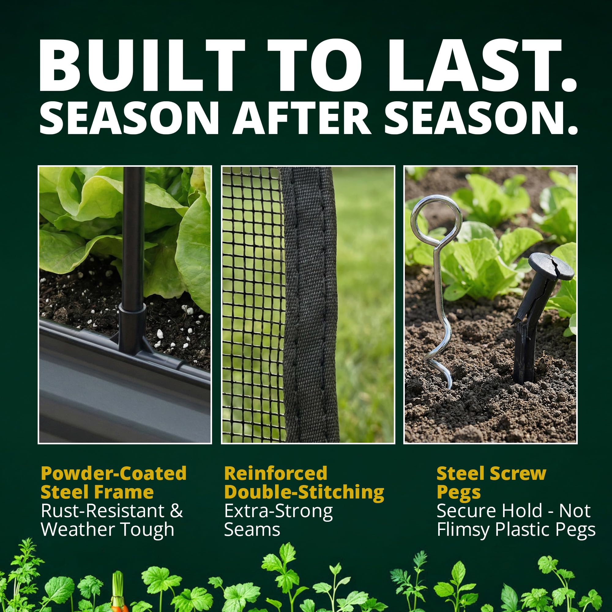 Grow Master dual-zip access image highlights easy side-entry for watering and harvest