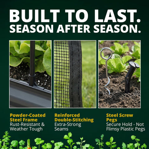 Grow Master dual-zip access image highlights easy side-entry for watering and harvest
